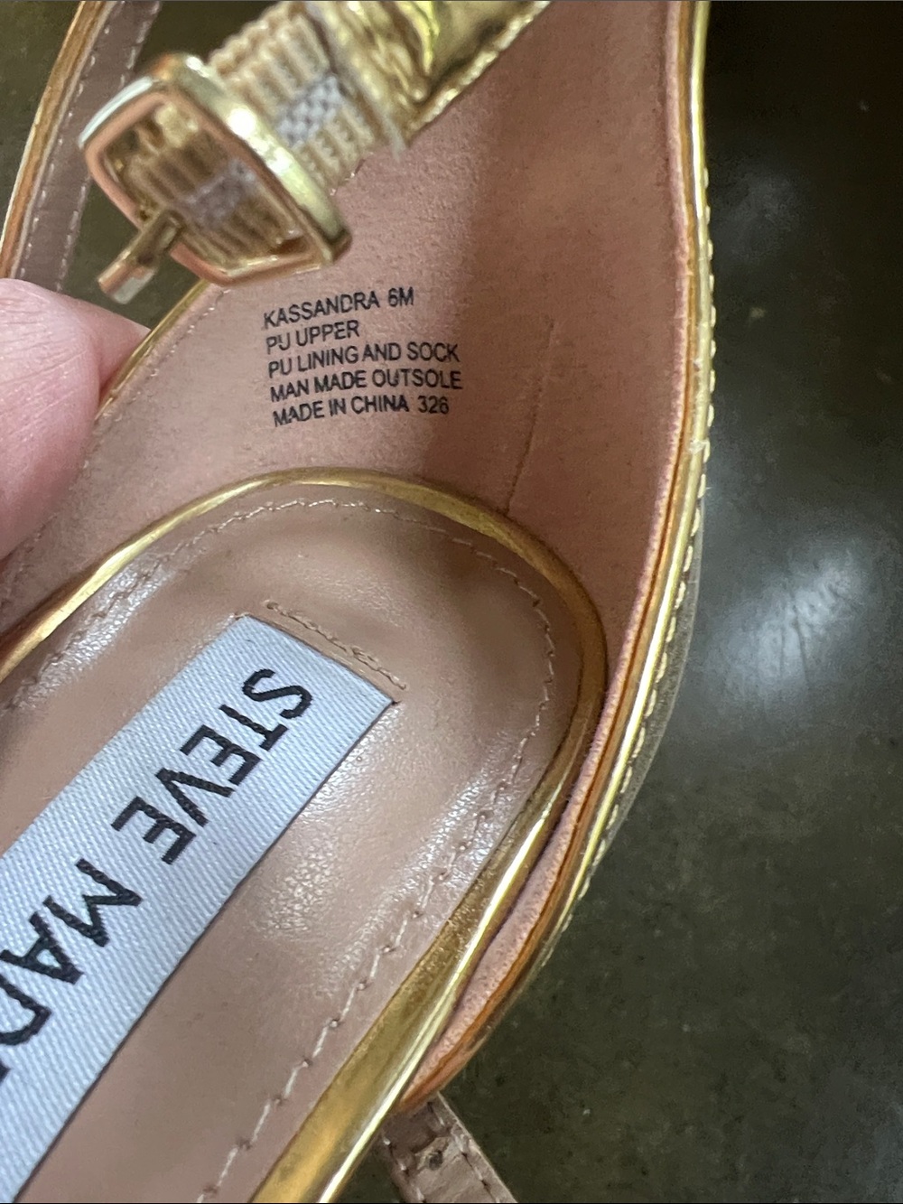 Steve Madden Gold Metallic Strappy Ankle-Heel Sandals - Picture 3 of 5